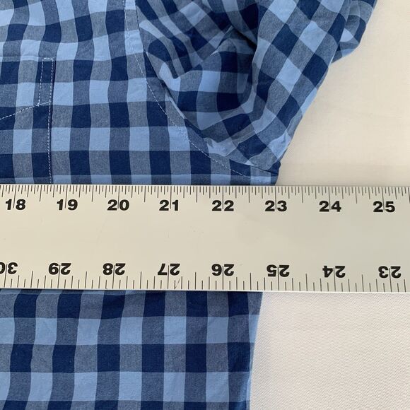 J Crew Shirt Men XL Blue Plaid Check Button Down 100% Cotton Slim Preppy Career - Picture 5 of 7